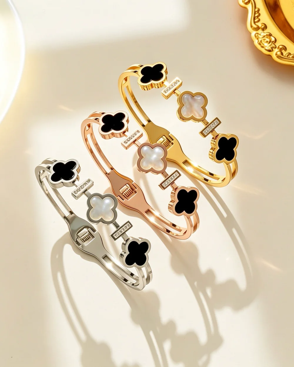 Iconic Quad Titanium Steel Clover Bracelet